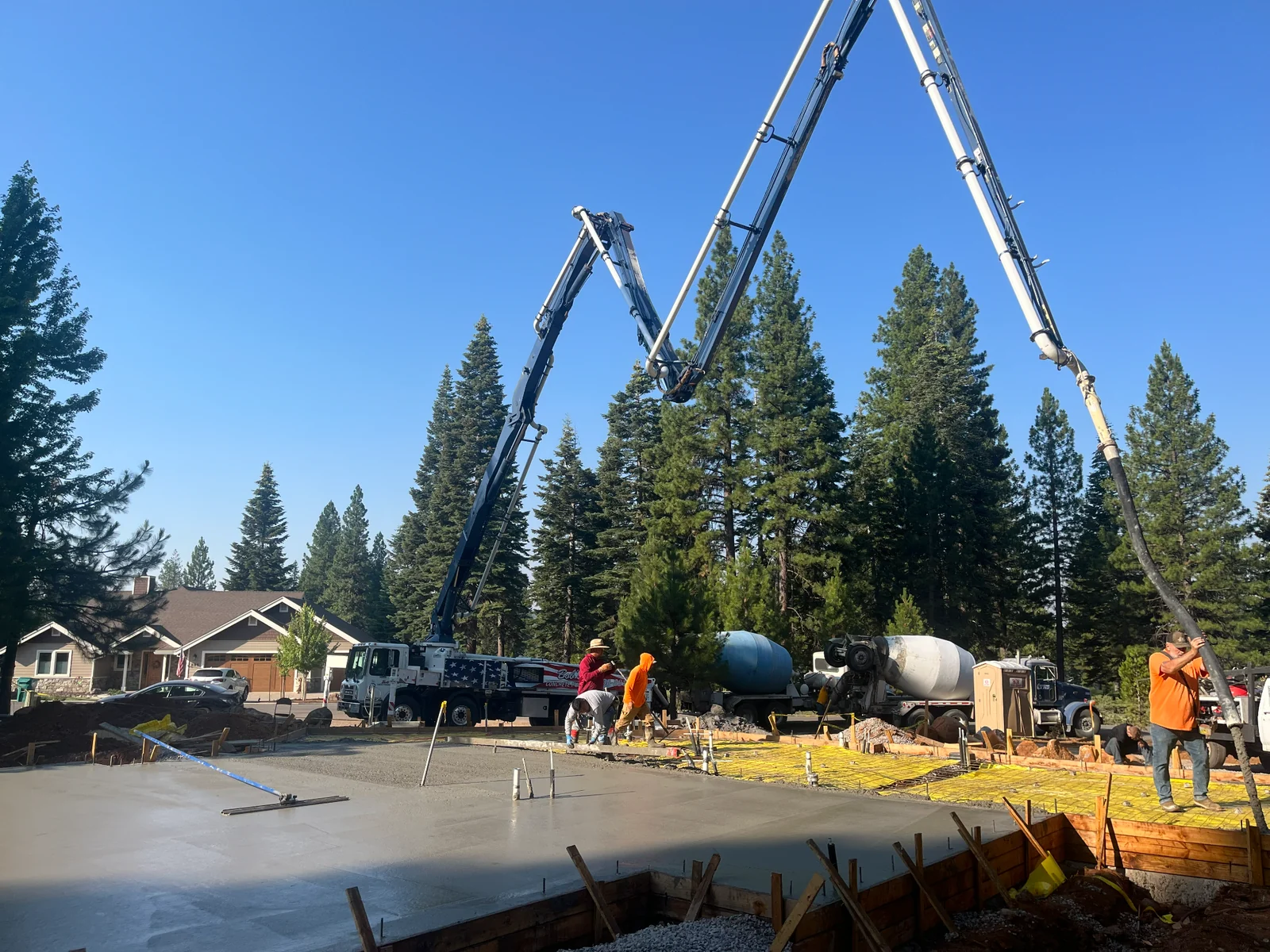 Large concrete placement in progress on an MD Spangler Concrete project.