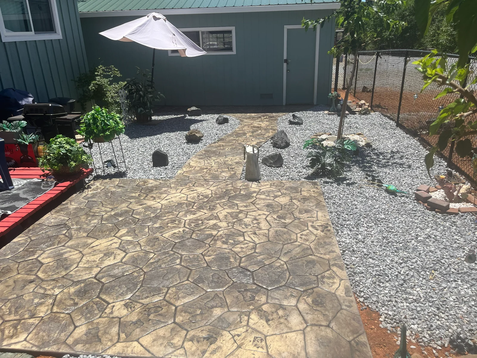 Second view of a patio and walkway project completed by MD Spangler Concrete.